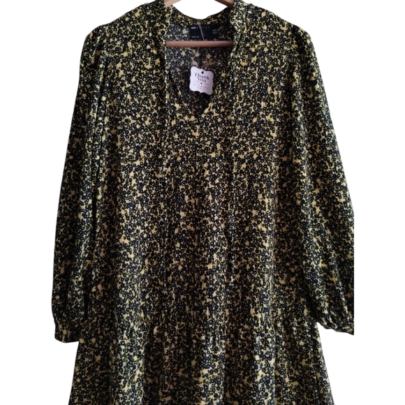 Asos Women's 6 Ditsy Floral Dress Long Puffer Sleeve Tiered Relaxed Cottagecore - Picture 2 of 6